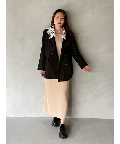 LAGUNAMOON（ラグナムーン）の「レースデタッチドカラージャケット（テーラードジャケット・レディース・ブラック/ベージュ/ネイビー・FREE）」の5枚目の写真