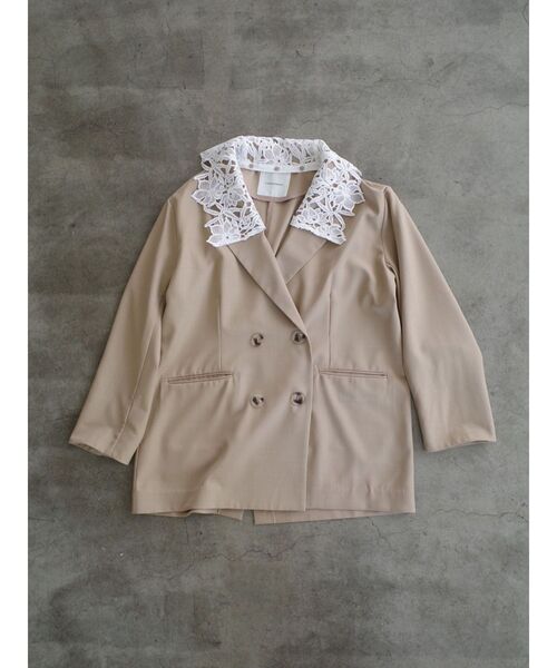 LAGUNAMOON（ラグナムーン）の「レースデタッチドカラージャケット（テーラードジャケット・レディース・ブラック/ベージュ/ネイビー・FREE）」の10枚目の写真