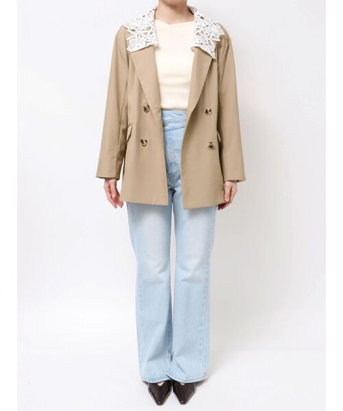 セール】レースデタッチドカラージャケット（テーラードジャケット