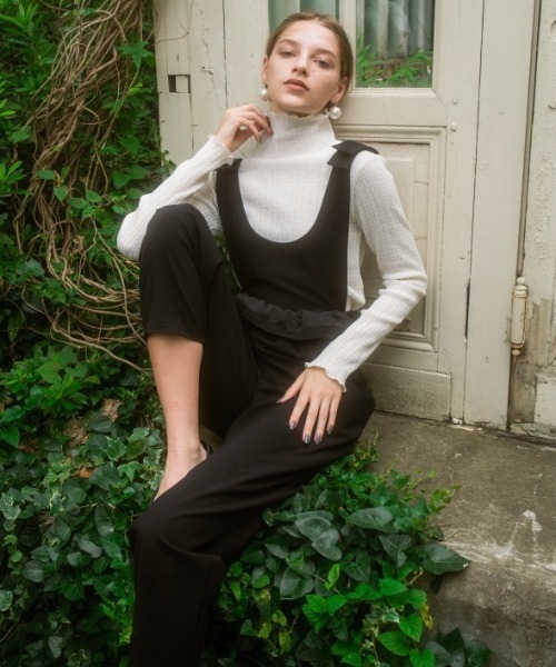 HONEY MI HONEY（ハニーミーハニー）の「two-way high waist rompers（つなぎ/オールインワン・レディース・グレー/ブラック/チェック・FREE）」の2枚目の写真