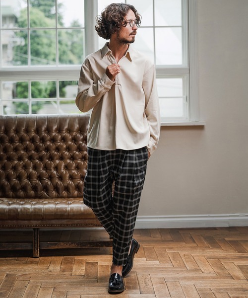 Magine（マージン）の「mp13904-Two Tuck Tapered Pants テーパードパンツ（その他パンツ・メンズ・ベージュ系その他/ブラック系その他/ブラック・48/46/44）」の12枚目の写真