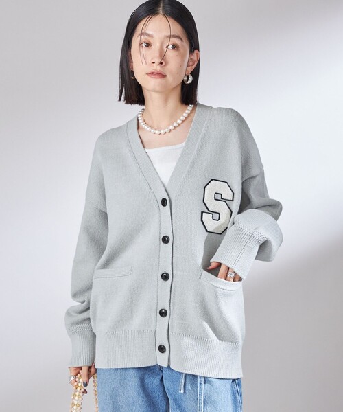 SHIPS(シップス)の「〈手洗い可能〉サガラ ワッペン レタード カーディガン(カーディガン/ボレロ・レディース・オフホワイト/ライトグレー・ONE SIZE)」の13枚目の写真