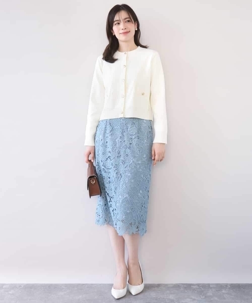 オフオン（OFUON）/フラワーレースタイトスカート/洗える フラワーレースタイトスカート/洗える（スカート）｜OFUON（オフオン