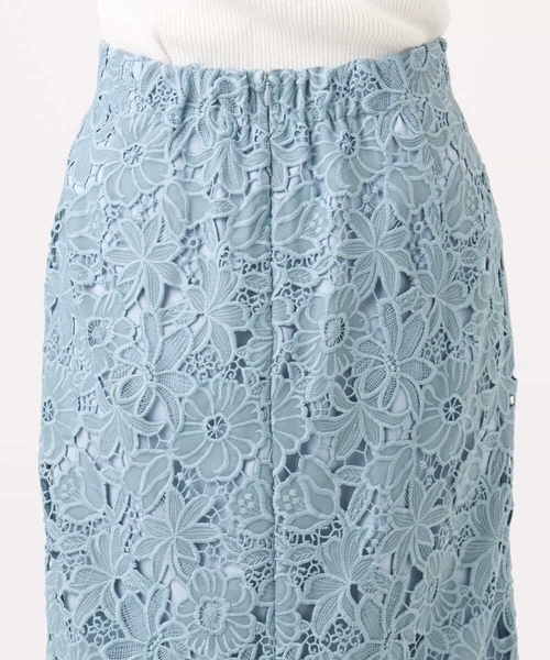 OFUON le MK（オフオンルエムケー）の「フラワーレースタイトスカート/洗える（スカート・レディース・ライトブルー/ブラウン・40/38/36）」の22枚目の写真