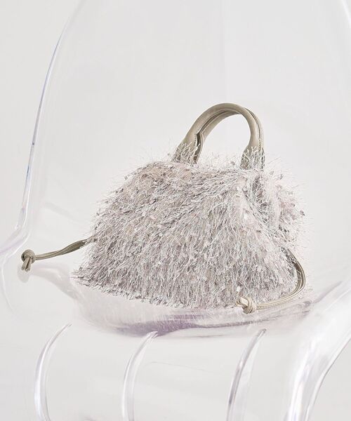 Green　Parks（グリーンパークス）の「OTO.HA.シャギーニットショルダーバッグ（ショルダーバッグ・レディース・グレイッシュベージュ/ブラック・FREE）」の2枚目の写真
