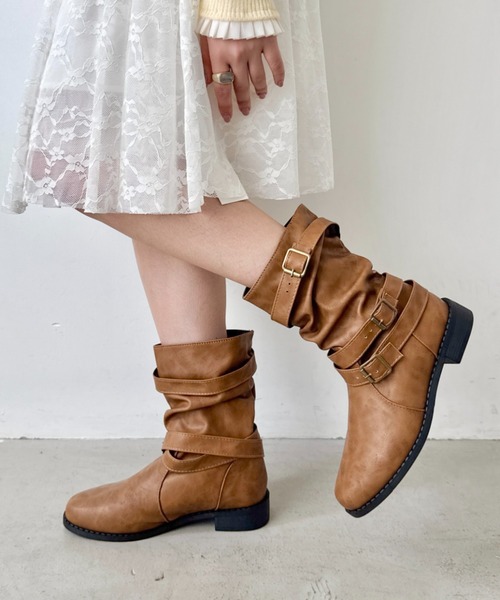 セール】ベルトデザインエンジニアブーツ（ブーツ）｜SOLLON