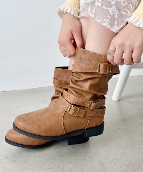 セール】ベルトデザインエンジニアブーツ（ブーツ）｜SOLLON