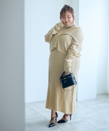 SMILE LAND | ＜大きいサイズ＞【らめちゃんコラボ】２点セット（ニットワンピース＋ニットカーディガン）JERRY SELECT(ワンピース)