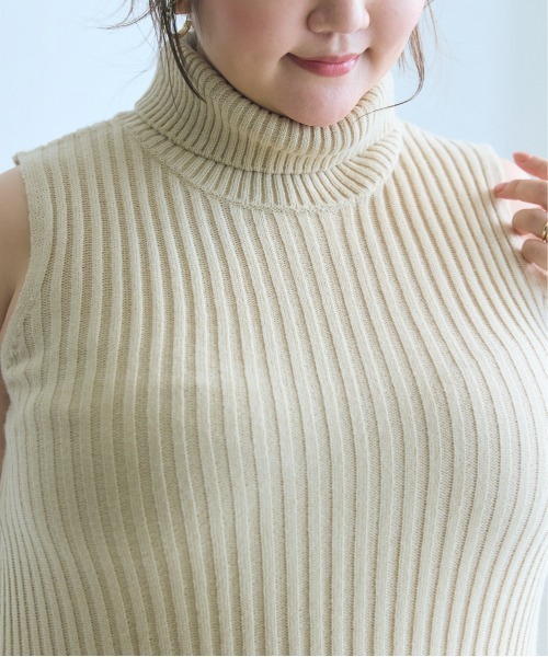 SMILE LAND(スマイルランド)の「<大きいサイズ>【らめちゃんコラボ】2点セット(ニットワンピース+ニットカーディガン)JERRY SELECT(ワンピース・レディース・ベージュ/チャコールグレー・3L/L/LL/4L/5L)」の15枚目の写真