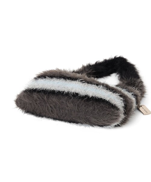 Ray BEAMS（レイビームス）の「シャギー ボーダー ニット バッグ（トートバッグ・レディース・イエロー/ピンク/ブラック・ONE SIZE）」の8枚目の写真