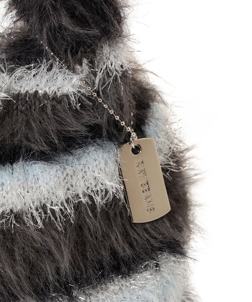 Ray BEAMS（レイビームス）の「シャギー ボーダー ニット バッグ（トートバッグ・レディース・イエロー/ピンク/ブラック・ONE SIZE）」の11枚目の写真