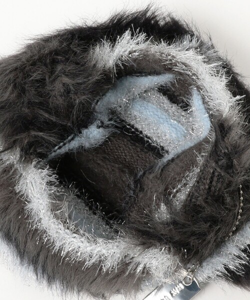 Ray BEAMS（レイビームス）の「シャギー ボーダー ニット バッグ（トートバッグ・レディース・イエロー/ピンク/ブラック・ONE SIZE）」の16枚目の写真