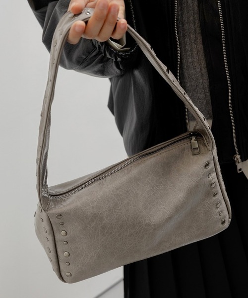 3.3 Field Trip （3.3フィールドトリップ）の「3.3 Field Trip／ミニマルリベバック（ハンドバッグ・レディース・ブラック/グレー・FREE）」の2枚目の写真
