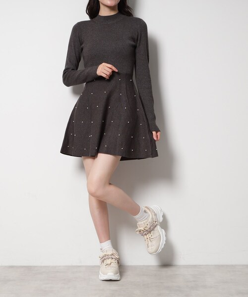 ESPERANZA(エスペランサ)の「フリル×パール調ベルトツイードスニーカー(スニーカー・レディース・ホワイト系3/ブラック系2/ベージュ系2・LL/S/L/M)」の12枚目の写真