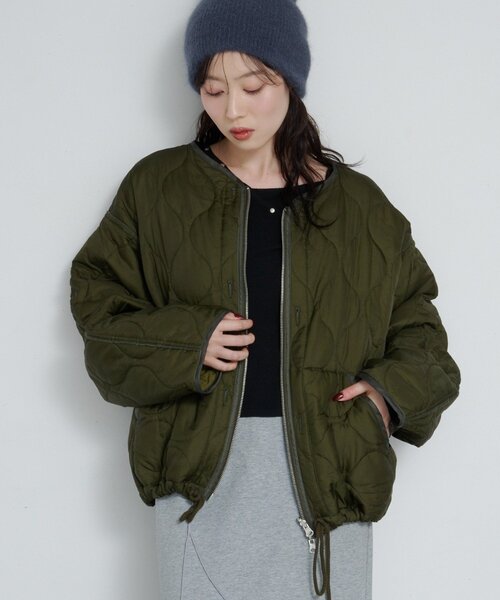 セール】【リバーシブル】キルティングミドルジャケット（ブルゾン