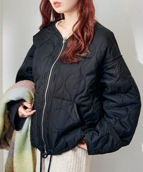 リバーシブル】キルティングミドルジャケット（ブルゾン）｜Kastane