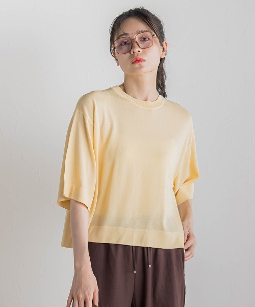 Droite lautreamont（ドロワットロートレアモン）の「ワイドTニット≪手洗い可能≫（ニット/セーター・レディース・ライトグレー/オフホワイト/イエロー/ブラウン・M）」の13枚目の写真