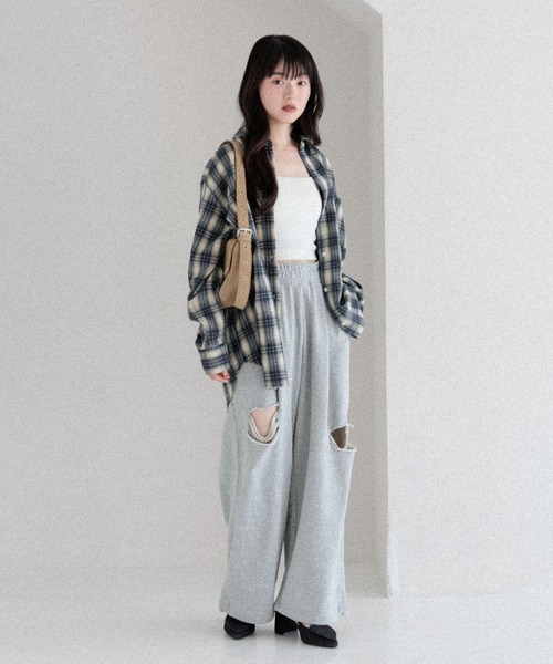 Heather（ヘザー）の「ダメージスウェットパンツ　586832（スウェットパンツ・レディース・スミクロ/グレー系その他/グレー・FREE）」の7枚目の写真