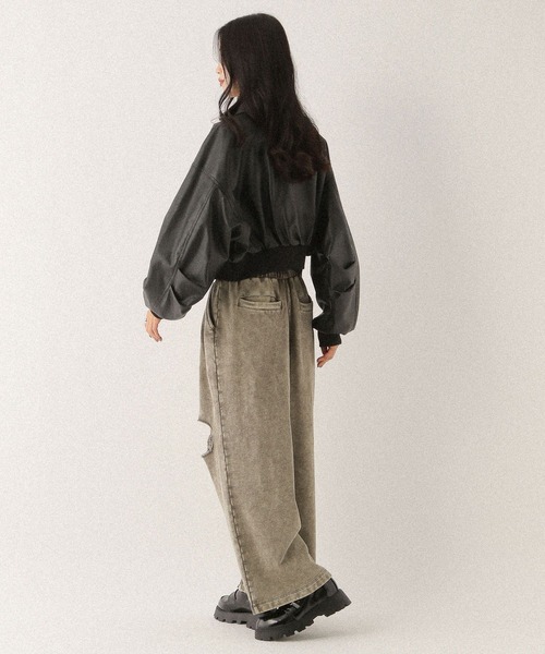 Heather（ヘザー）の「ダメージスウェットパンツ　586832（スウェットパンツ・レディース・スミクロ/グレー系その他/グレー・FREE）」の10枚目の写真