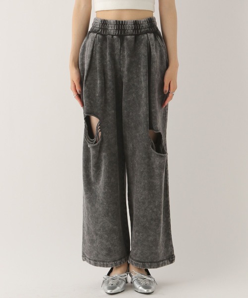 Heather（ヘザー）の「ダメージスウェットパンツ　586832（スウェットパンツ・レディース・スミクロ/グレー系その他/グレー・FREE）」の13枚目の写真