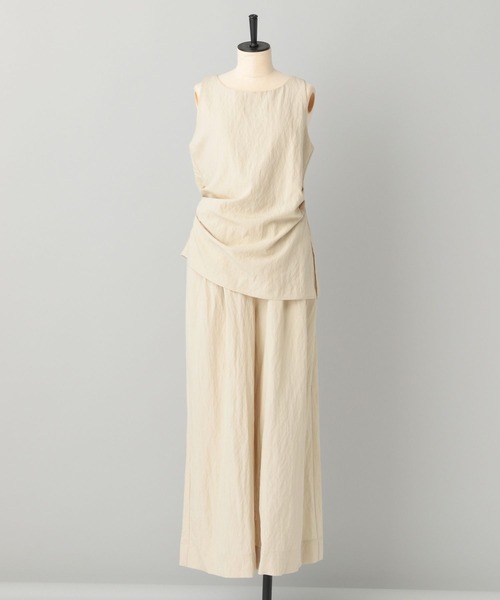 A part by（アパートバイ）の「サイドタックノースリセットアップ（パンツドレス・レディース・ライトベージュ/ブラック/ベージュ・FREE）」の3枚目の写真