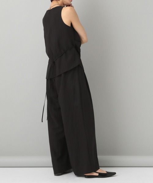 A part by（アパートバイ）の「サイドタックノースリセットアップ（パンツドレス・レディース・ライトベージュ/ブラック/ベージュ・FREE）」の11枚目の写真