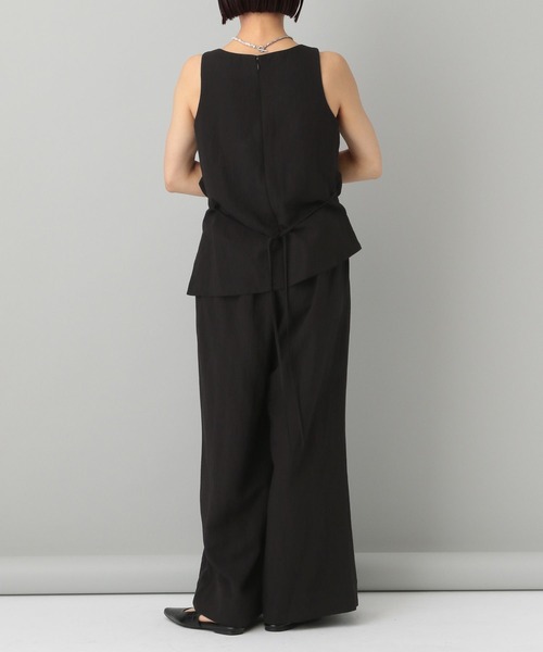 A part by（アパートバイ）の「サイドタックノースリセットアップ（パンツドレス・レディース・ライトベージュ/ブラック/ベージュ・FREE）」の12枚目の写真