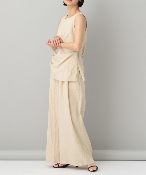 A part by（アパートバイ）の「サイドタックノースリセットアップ（パンツドレス・レディース・ライトベージュ/ブラック/ベージュ・FREE）」の5枚目の写真