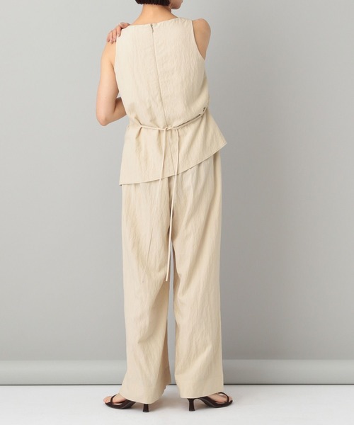 A part by（アパートバイ）の「サイドタックノースリセットアップ（パンツドレス・レディース・ライトベージュ/ブラック/ベージュ・FREE）」の6枚目の写真