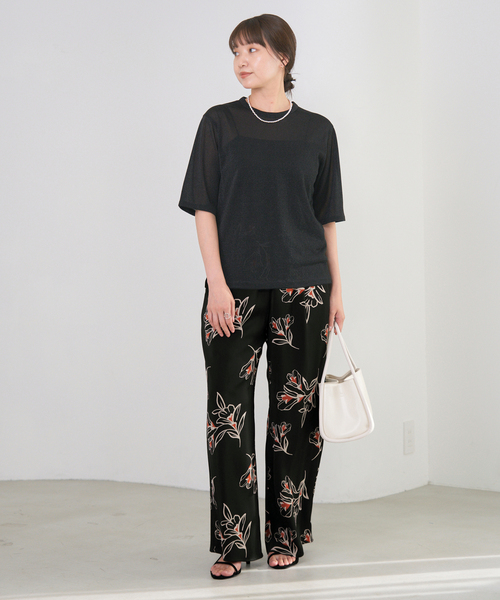 IENA（イエナ）の「ブラックフラワーパンツ（その他パンツ・レディース・ブラック系その他・36/38）」の5枚目の写真