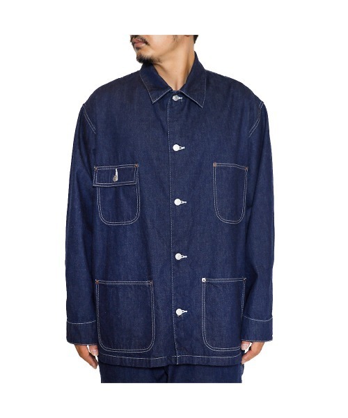ジャケット・アウター CALEE DENIM COVERALL CALEE/キャリー】VINTAGE TYPE DENIM COVERALL OW INDIGO BLUE