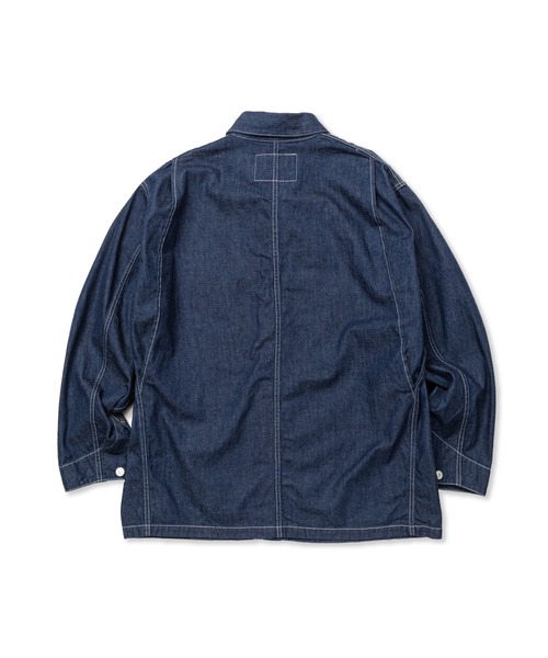 ジャケット・アウター CALEE DENIM COVERALL セール】9.5OZ DENIM COVERALL（デニムジャケット）｜CALEE（キャリー