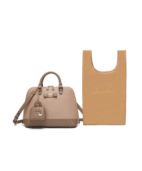 dazzlin（ダズリン）の「【dazzlin/ダズリン】バレッタリボン　エコバッグ入バッグチャーム付　ミディアムハンドバッグ（ハンドバッグ・レディース・ブラック/ブラック×ホワイト/ダークブラウン/グレー/ベージュ・FREE）」の18枚目の写真
