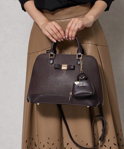 dazzlin（ダズリン）の「【dazzlin/ダズリン】バレッタリボン　エコバッグ入バッグチャーム付　ミディアムハンドバッグ（ハンドバッグ・レディース・ブラック/ブラック×ホワイト/ダークブラウン/グレー/ベージュ・FREE）」の16枚目の写真