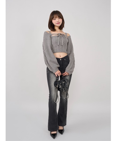 ケーブルショートニットアンサンブル（アンサンブル）｜Darich