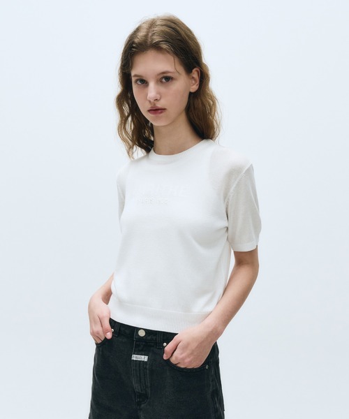 MARITHE + FRANCOIS GIRBAUD(マリテフランソワジルボー)の「W SEE THROUGH HALF KNIT(ニット/セーター・レディース・White/Black・SMALL/MEDIUM)」の3枚目の写真