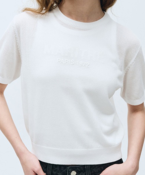 MARITHE + FRANCOIS GIRBAUD(マリテフランソワジルボー)の「W SEE THROUGH HALF KNIT(ニット/セーター・レディース・White/Black・SMALL/MEDIUM)」の5枚目の写真