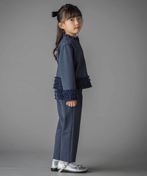 BeBe Petits Pois Vert（ベベプチポワヴェール）の「シフォンフリルブラウス+ロングパンツセットアップ（セットアップ・キッズ・ブラック系その他/ブルー・100cm/110cm/120cm/130cm/140cm/150cm）」の22枚目の写真