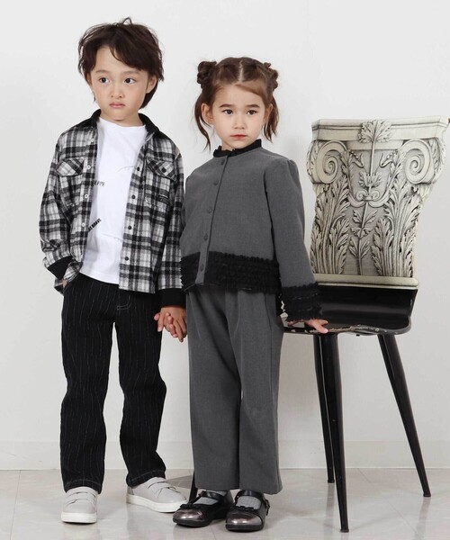 BeBe Petits Pois Vert（ベベプチポワヴェール）の「シフォンフリルブラウス+ロングパンツセットアップ（セットアップ・キッズ・ブラック系その他/ブルー・100cm/110cm/120cm/130cm/140cm/150cm）」の18枚目の写真