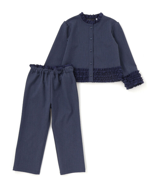 BeBe Petits Pois Vert（ベベプチポワヴェール）の「シフォンフリルブラウス+ロングパンツセットアップ（セットアップ・キッズ・ブラック系その他/ブルー・100cm/110cm/120cm/130cm/140cm/150cm）」の19枚目の写真