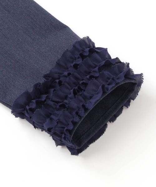 BeBe Petits Pois Vert（ベベプチポワヴェール）の「シフォンフリルブラウス+ロングパンツセットアップ（セットアップ・キッズ・ブラック系その他/ブルー・100cm/110cm/120cm/130cm/140cm/150cm）」の11枚目の写真