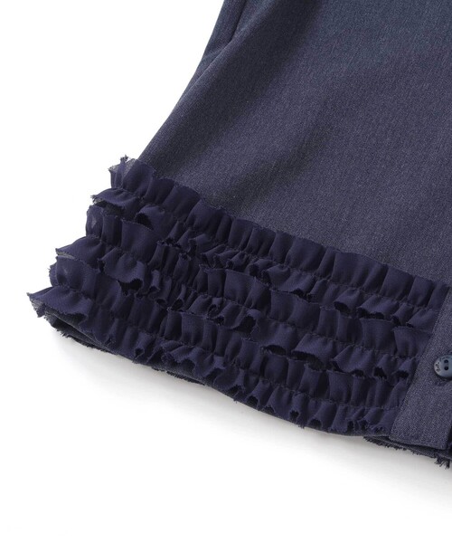 BeBe Petits Pois Vert（ベベプチポワヴェール）の「シフォンフリルブラウス+ロングパンツセットアップ（セットアップ・キッズ・ブラック系その他/ブルー・100cm/110cm/120cm/130cm/140cm/150cm）」の12枚目の写真