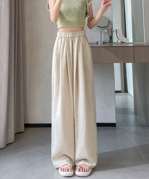 ReRe（リリ）の「ポケット付きワイドパンツ（その他パンツ・レディース・ライトグレー/ピンク/ベージュ/ダークグレー・FREE）」の3枚目の写真