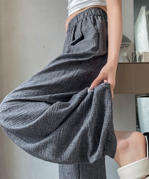 ReRe（リリ）の「ポケット付きワイドパンツ（その他パンツ・レディース・ライトグレー/ピンク/ベージュ/ダークグレー・FREE）」の10枚目の写真