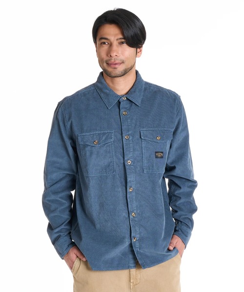 BILLABONG(ビラボン)の「BILLABONG メンズ 24A051502-BONG DAYS LS 長袖シャツ 【2025年秋冬モデル】/ビラボン胸ポケットワンポイントコーデュロイ長袖シャツ(シャツ/ブラウス・メンズ・ブルー系その他・MEDIUM/LARGE/X-LARGE)」の1枚目の写真