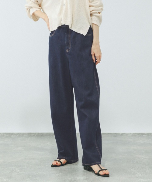 GLOBAL WORK（グローバルワーク）の「GOODデニムバギーパンツ/498388（デニムパンツ・レディース・ブラック/ライトベージュ/ブルー/ネイビー・X-SMALL/SMALL/MEDIUM/LARGE/X-LARGE/XX-LARGE）」の4枚目の写真