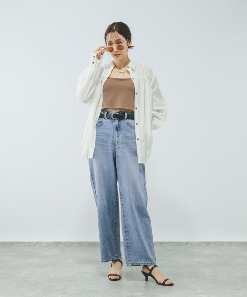 GLOBAL WORK（グローバルワーク）の「GOODデニムバギーパンツ/498388（デニムパンツ・レディース・ブラック/ライトベージュ/ブルー/ネイビー・X-SMALL/SMALL/MEDIUM/LARGE/X-LARGE/XX-LARGE）」の22枚目の写真