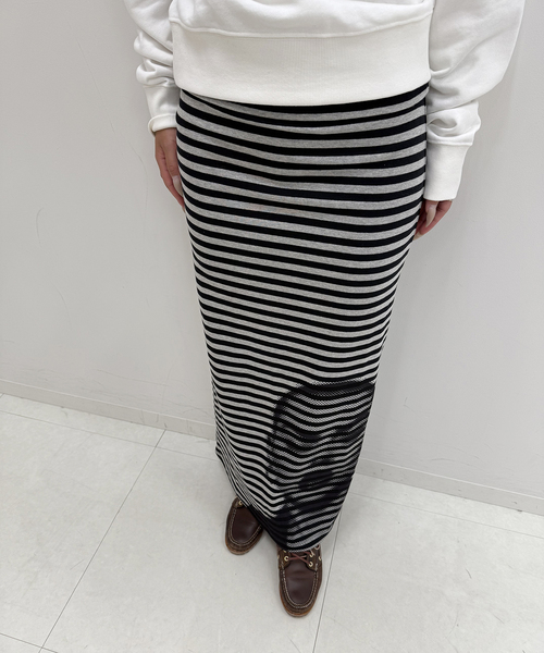 ボーダープリントスカート