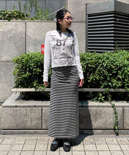 ボーダープリントスカート（スカート）｜Oriens JOURNAL