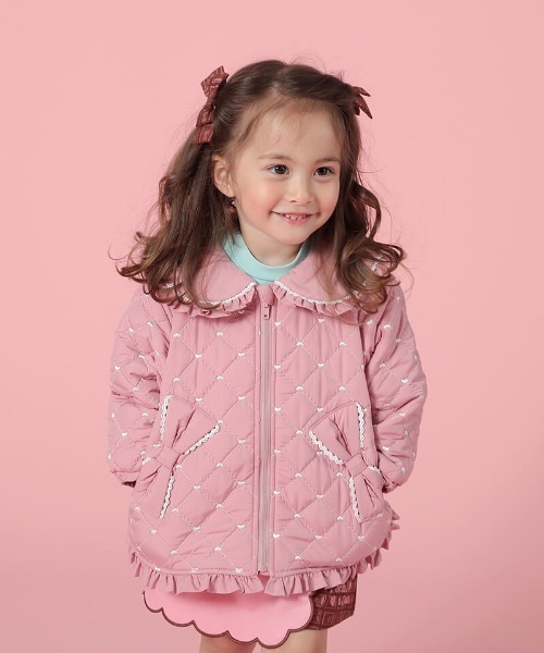 coeur a coeur（クーラクール）の「coeur a coeur キルトジャケット（その他アウター・キッズ・アイボリー/ピンク・120cm/110cm/100cm/90cm）」の2枚目の写真